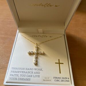 Isabella M Gold Cross Necklace